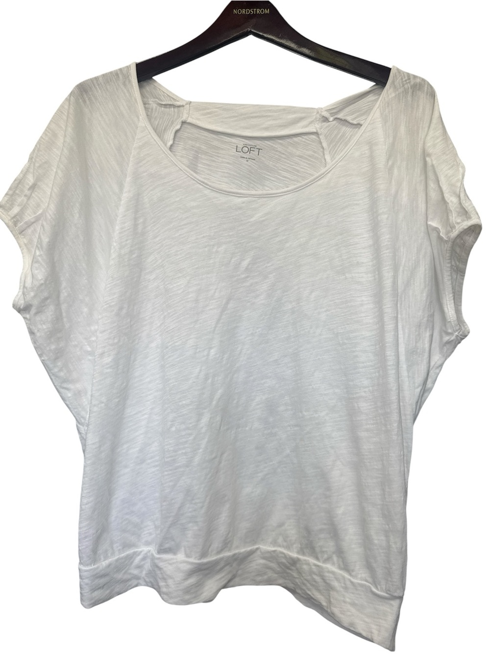 LOFT White Short Sleeve Scoop Neck Tee